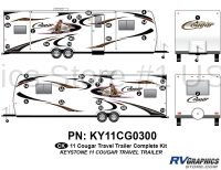 34 Piece 2011 Cougar Travel Trailer Complete Graphics Kit