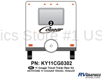 1 Piece 2011 Cougar Travel Trailer Rear Graphics Kit