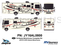 49 Piece 2016 Alante Motorhome Complete Graphics Kit-Red Version