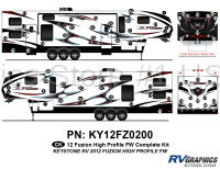 66 Piece 2012 Fuzion Fifth Wheel Hi Profile Cap Complete Graphics Kit