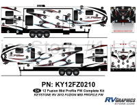 67 Piece 2012 Fuzion Fifth Wheel Mid Profile Cap Complete Graphics Kit