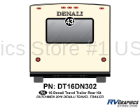 1 Piece 2016 Denali Travel Trailer Rear Graphics Kit