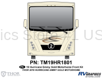 1 Piece 2019 Hurricane Motorhome Front Graphics Kit-Gold Version