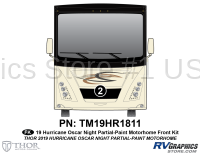 1 Piece 2019 Hurricane Motorhome Partial Paint Front Graphics Kit-Gold Version