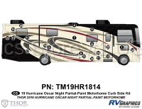 23 Piece 2019 Hurricane Motorhome Partial Paint Curbside Graphics Kit-Gold Version