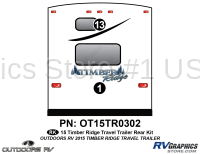 2 Piece 2015 Timber Ridge Travel Trailer Rear Graphics Kit