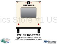 1 Piece 2016 Sierra Fifth Wheel Rear Graphics Kit