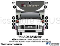 3 Piece 2015 Adventurer Motorhome Front Graphics Kit