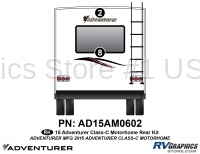 2 Piece 2015 Adventurer Motorhome Rear Graphics Kit