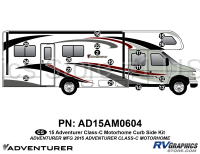 21 Piece 2015 Adventurer Motorhome Curbside Graphics Kit