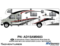 21 Piece 2015 Adventurer Motorhome Roadside Graphics Kit - Image 2