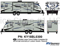 63 Piece 2018 Bullet  Large Travel Trailer Complete Graphics Kit