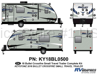 45 Piece 2018 Bullet Crossfire Small Travel Trailer Complete Graphics Kit