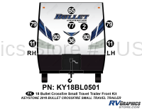 10 Piece 2018 Bullet Crossfire Small  Travel Trailer Front Graphics Kit - Image 2