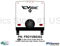 1 Piece 2021 Vibe Travel Trailer Rear Graphics Kit