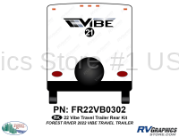 1 Piece 2022 Vibe Travel Trailer Rear Graphics Kit