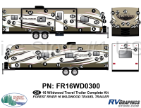 64 Piece 2016 Wildwood Travel Trailer Complete Graphics Kit