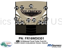 12 Piece 2016 Wildwood Travel Trailer Front Graphics Kit