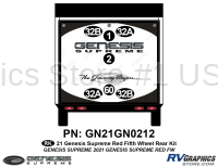 7 Piece 2021 Genesis Supreme Rear Graphics Kit Red Version