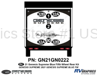 7 Piece 2021 Genesis Supreme Rear Graphics Kit Blue Version