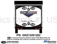 6 Piece 2021 Genesis Supreme Rear Graphics Kit Silver PATRIOTIC Version