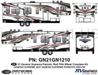 71 Piece 2021 Genesis Supreme Complete Graphics Kit Red PATRIOTIC Version