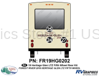 3 Piece 2019 Heritage Glen LTZ Fifth Wheel Rear Graphics Kit