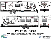 47 Piece 2019 Heritage Glen HyperLite Travel Trailer Complete Graphics Kit