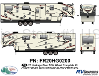 58 Piece 2020 Heritage Glen Fifth Wheel Complete Graphics Kit