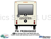 3 Piece 2020 Heritage Glen Fifth Wheel Rear Graphics Kit