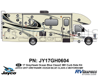 22 Piece 2017 Greyhawk Motorhome Curbside Graphics Kit Blue Version