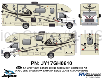 53 Piece 2017 Greyhawk Motorhome Complete Graphics Kit Beige Version