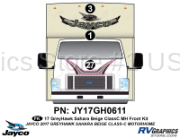 3 Piece 2017 Greyhawk Motorhome Front Graphics Kit Beige Version