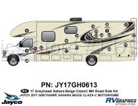 22 Piece 2017 Greyhawk Motorhome Roadside Graphics Kit Beige Version