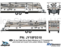 54 Piece 2018 Jay Flight Lg Travel Trailer-WITH Rear Window Complete Graphics Kit