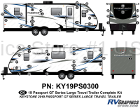 54 Piece 2019 Passport GT Large Travel Trailer Complete Graphics Kit