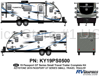 44 Piece 2019 Passport GT Small Travel Trailer Complete Graphics Kit