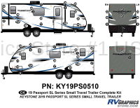 44 Piece 2019 Passport SL Small Travel Trailer Complete Graphics Kit