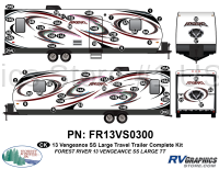 62 Piece 2013 Vengeance SS Large Trailer Complete Graphics Kit