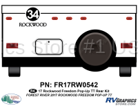 1 Piece 2017 Rockwood Freedom Pop-Up Travel Trailer Rear Graphics Kit