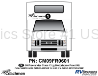 1 Piece 2009 Freelander Large Motorhome Front Graphics Kit