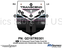 11 Piece 2018 Transcend Travel Trailer Front Graphics Kit