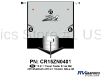 3 Piece 2015 Z-1 Small Travel Trailer Front Graphics Kit