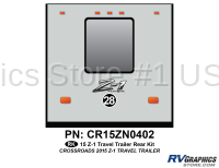 1 Piece 2015 Z-1 Small Travel Trailer Rear Graphics Kit