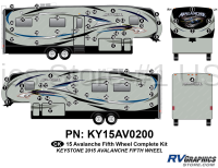67 Piece 2015 Avalanche Fifth Wheel Complete Graphics Kit