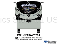 6 Piece 2015 Avalanche Fifth Wheel Front Graphics Kit