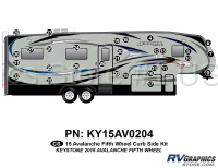 30 Piece 2015 Avalanche Fifth Wheel Curbside Graphics Kit