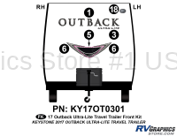 6 Piece 2017 Outback UltraLite Travel Trailer Front Graphics Kit