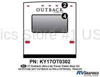 2 Piece 2017 Outback UltraLite Travel Trailer Rear Graphics Kit
