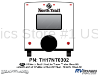 1 Piece 2017 North Trail Travel Trailer Rear Graphics Kit